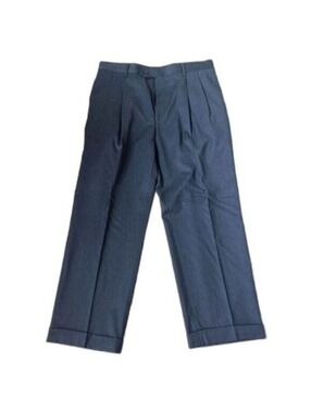 Jos A Banks | Men Wool Cuffed Pleated Pants | Charcoal Gray | Waist 34 #288